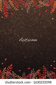 Autumn fern leaves border background vector for decoration on autumn festival.