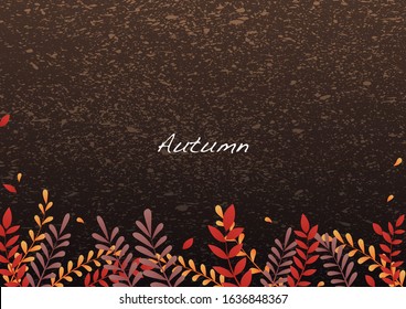 Autumn fern leaves border background vector for decoration on autumn festival.