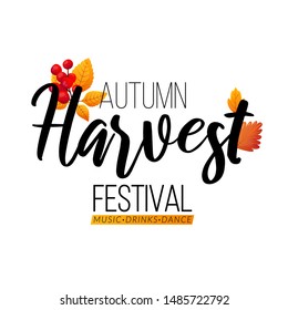 Autumn festival ad promotional text isolated on white.