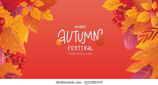Autumn festival advertising banner template