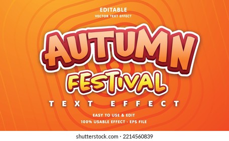 autumn festival editable text effect with modern and simple style, usable for logo or campaign title