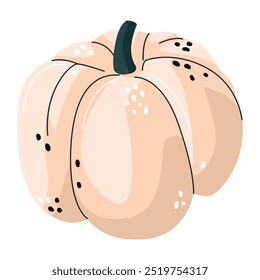 Autumn festival element of the autumn harvest. Pumpkin, courgette. Harvest, Halloween, Thanksgiving. Vegetable vector stylised element. Trending vector graphics for stickers, ad, patterns, posters