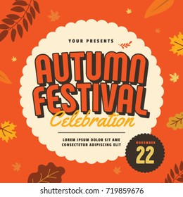 Autumn festival. Fall party invitation. Autumn Festival Social Media.