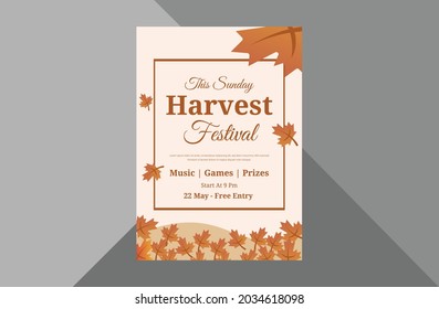 autumn festival flyer design template. autumn fall festival poster leaflet design template. a4 template, brochure design, cover, flyer, poster, print-ready