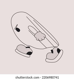 Autumn festival. Great Halloween or All Saints' Day. Funny vector illustration with the image of a cute ghost