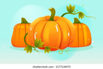 Autumn festival, harvest season, character harvest pumpkin, vector illustration