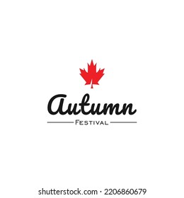 Autumn Festival Logo Design Illustration