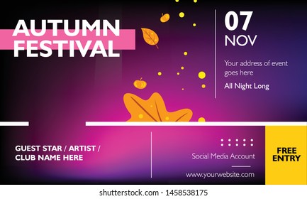 Autumn festival poster templates. Banner layout with gradient background. Vector illustration for publication