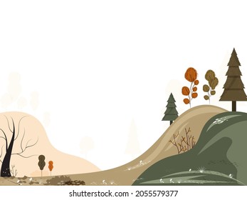 Fondo De Campo Otoño Con Árboles.