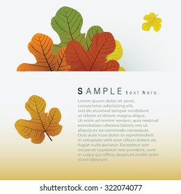 Autumn fig leaves vector background