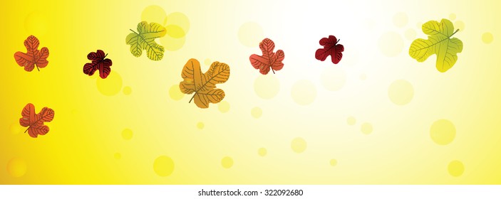 Autumn fig leaves vector background