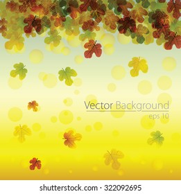 Autumn fig leaves vector background