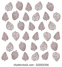 autumn. fir cones. pattern cones. in one color. outline