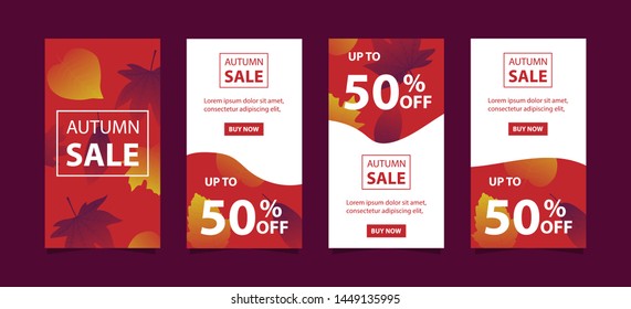 Autumn Flash Sale Banners Set Vertical