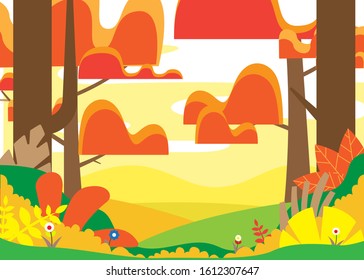 Autumn flat background illustration. minimal flat illustration