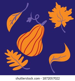 Autumn flat garden halloween art
