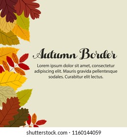 Autumn Flat Leaves Flat Style Cute Border