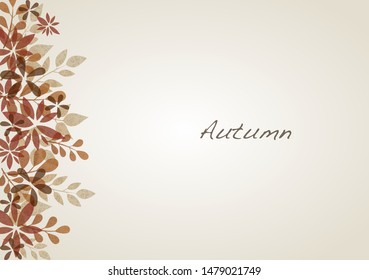 Autumn flora and leaves border background vector for decoration on autumn festival.