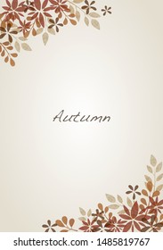 Autumn flora and leaves border background vector for decoration on autumn festival.