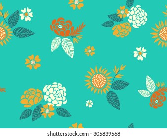 autumn floral background. seamless pattern