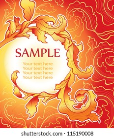 Autumn floral background with space for your text