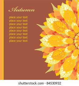 Autumn floral card, template with place for your text