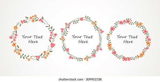 Autumn Floral Frame Collections. vector