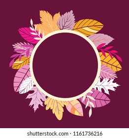 Autumn floral frame template banner