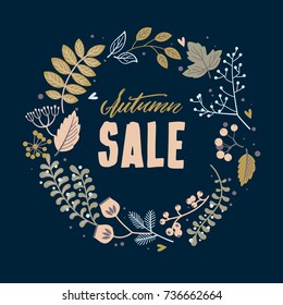 autumn floral frame vector
