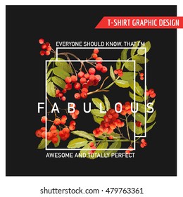 Autumn Floral Graphic Design - for T-shirt, Fashion, Prints - in Vector