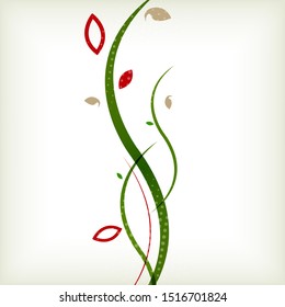 Autumn floral nature fall background. Modern nature abstract template. Vector illustration