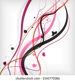 Autumn floral nature fall background. Modern nature abstract template. Vector illustration