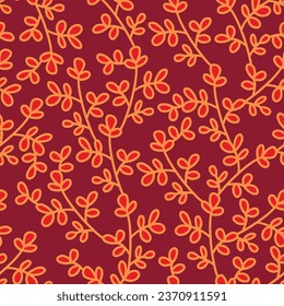 Autumn floral pattern. Can be printed on any material: package, merch, fabric, home.