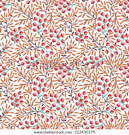 Autumn floral seamless pattern