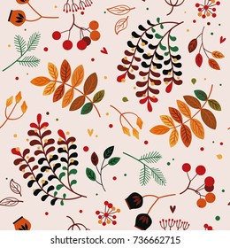 autumn floral seamless pattern vector