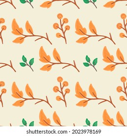 Autumn floral seamless patterns. Vector design for paper, cover, fabric, and other users. Aesthetic.