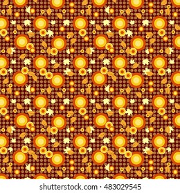 Autumn floral seamless vector pattern in retro style. Swatch is included as a separeted layer. Eps10