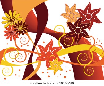 Autumn Floral Swirl