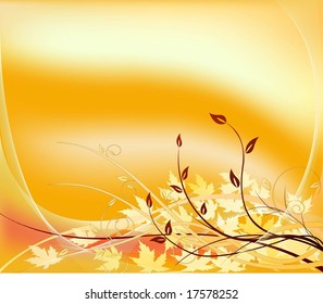 Autumn floral vector background