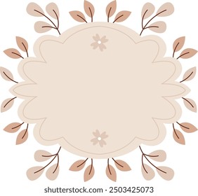 Autumn Floral Wedding Design Badge Vector Illustration