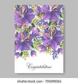 Autumn floral wedding invitation card