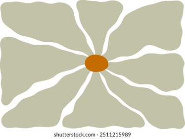 Ilustração de vetor de flores de outono. Composição em flor de outono. Impressão botânica em estilo matisse