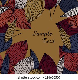 Autumn flourish banner with leafs. Vintage template for cards, crafts, gifts, arts, covers. Ornate frame with place for text