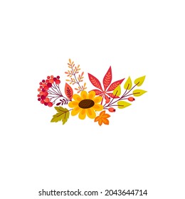 Autumn flower clip art. Full season. Thanksgiving.