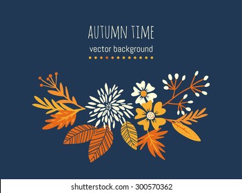 autumn flower composition. hand drawn illustration