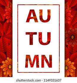 autumn flower leaf background text