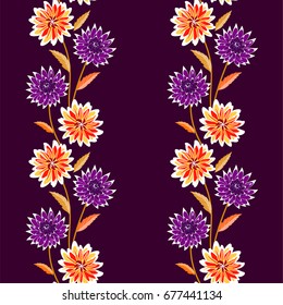Autumn flower seamless pattern.