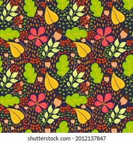 autumn flower seamless pattern vector background