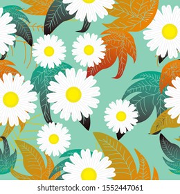 Autumn Flowers Background. Seamless Pattern With Floral Motifs able to print for cloths, tablecloths, blanket, shirts, dresses, posters, papers.