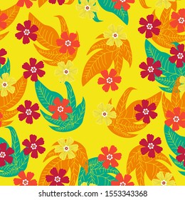 Autumn Flowers Background. Seamless Pattern With Floral Motifs able to print for cloths, tablecloths, blanket, shirts, dresses, posters, papers.